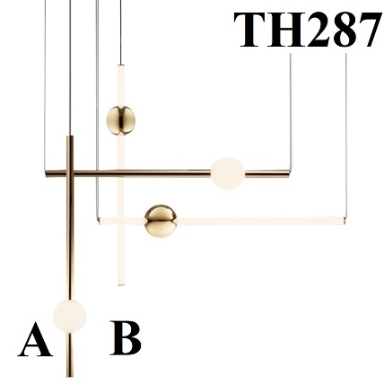 Đèn thả TH287 tích hợp led, treo dọc, KT(mm):