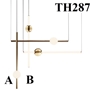Đèn thả TH287 tích hợp led, treo dọc, KT(mm):