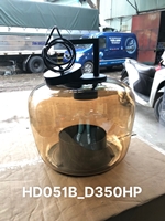 Đèn thả HD051 dáng B chao thủy tinh hổ phách, tích hợp led ánh sáng vàng, KT (mm): D350 x H275