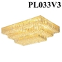 Đèn chùm pha lê thả thông minh PL033 3 tầng, pha lê tam giác và pha lê hạt, KT(mm): 2200x3000xH1200