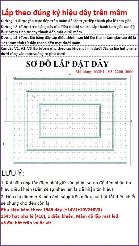 Phiếu bàn giao và bảo hành đèn chùm pha lê thả PL033 led COB chiếu xa 3 màu, có Dim, có điều khiển xa cao cấp 2