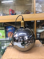 Đèn thả TH053.4 chao thủy tinh khói, đui sắt mạ đồng, E27 x 1, KT(mm): 250