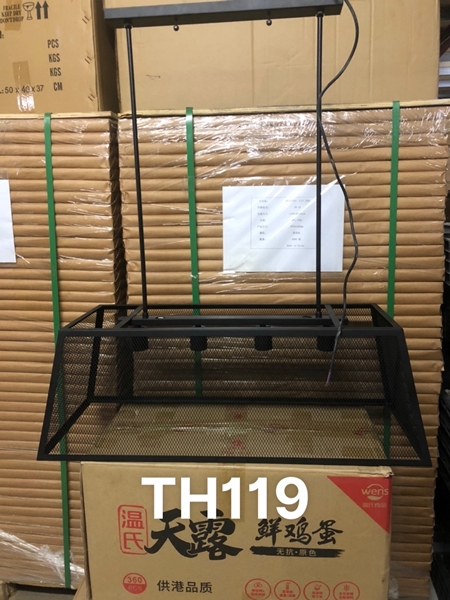 Đèn thả khung sắt đen đui E27x 04(chưa bóng)_TH119 Kích thước: L780 x W300 x H270mm