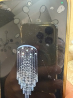 Đèn chùm pha lê thả thông minh PL070B5 gồm ống lục giác và pha lê, đèn dimmer 3 màu có điều khiển xa, mâm tròn inox gương trắng, KT(mm): 800*2500