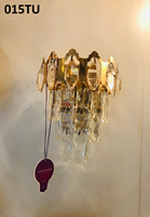 Đèn tường pha lê khung vàng TU015 , E14 x 2