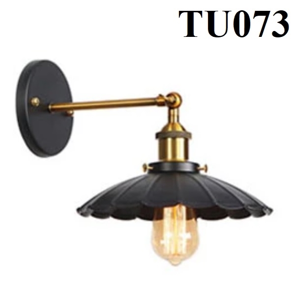 Đèn tường đơn TU073, chao hoa D250mm màu đen