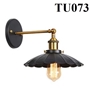 Đèn tường đơn TU073, chao hoa D250mm màu đen