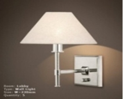 Đèn tường chao vải cao cấp 072TU, E27 x 1, KT(mm): 350