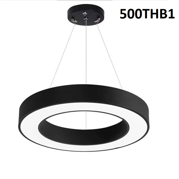 Đèn hình tròn TH500( mã cũ TH212C), sáng khung màu đen, tích hợp led sáng trắng, công suất 28w, KT(mm): D600