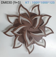 Đèn led mâm 14 cánh DM030/09 +5, 3 chế độ ánh sáng và điều khiển xa, khung cafe, KT(mm) : 1000x1000x125