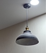 Thả đơn chao cổ bóp đen lòng đen, chụp nhôm mạ đồng , E27x01, mã TH199,3, KT (mm): D300