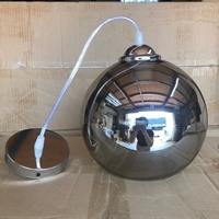 Đèn thả thủy tinh khói TH053 dùng chụp sắt đen 093, E27 x1, KT(mm): D200