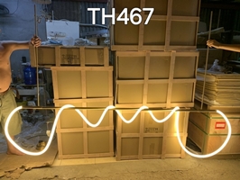 Đèn thả ống xoắn tích hợp Led thân mạ đồng_TH467. Thân ống dài 1360mm. Kích thước: 1500mm