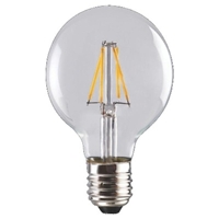 Bóng đèn G80 led sợi 8W, thủy tinh trắng, đui E27, ánh sáng vàng