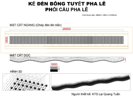 Bộ đèn thông tầng pha lê TH549 gồm 704 đèn thân mạ bạc tích hợp led 1 màu sáng trắng phối 3226 dây pha lê hạt, mâm chữ nhật inox gương trắng, KT(mm): 26600*1800*1200