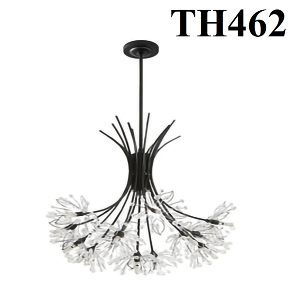 Đèn thả chùm hoa pha lê bồ công anh lãng mạng TH462, thân đen , chưa gồm 19 bóng: G4x19 , KT(mm): D770 x H620mm