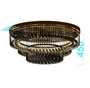 Đèn chùm pha lê thả 3 tầng PL024 gồm mâm inox 304 tròn gương trắng, 278 hạt D40 Asfour, thanh pha lê dài 150mm, đèn 3 màu dimmer, có điều khiển xa, KT(mm): V1000xH450