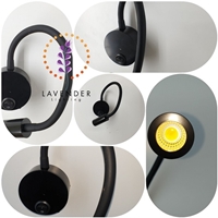 Đèn đọc sách gắn tường, công suất: 3W, vỏ màu đen, ánh sáng vàng