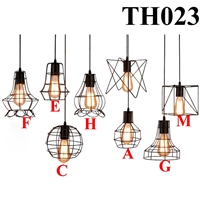Đèn thả rọ sắt dáng H thân đen, đui E27x1(chưa bóng)_TH023 Kích thước: 180 x 230mm