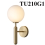 Đèn tường Nordic mạ đồng TU210G1 , đui vặn cao cấp, G9 x 01, chao thủy tinh đục D150mm, KT(mm) : D150xH450