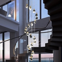 Bộ đèn chùm pha lê cao cấp TH505.1, mâm inox gương tròn trắng, gồm 85 quả, KT(mm): D1000xH8300