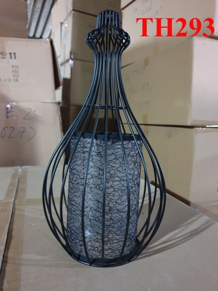 Đèn thả rọ sắt thân đen, đui E27x1(chưa bóng)_TH293 Kích thước: 210x210x400mm