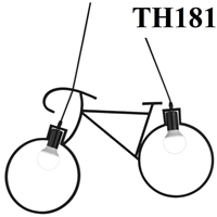 Đèn thả hình xe đạp thân đen, đui E27x2(chưa bóng)_TH181 Kích thước: 680x420mm