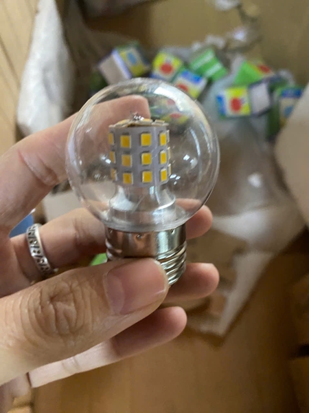 Bóng đèn G45 thủy tinh trong, led hạt, công suất 5W, ánh sáng trắng