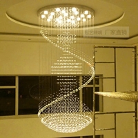 Đèn chùm pha lê thả thông minh PL093, mâm tròn inox gương vàng, KT(mm): D1000 x H3200