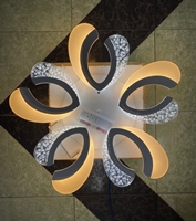 Đèn led mâm DM025/5, 3 chế độ ánh sáng và điều khiển xa, khung trắng, KT(mm): 