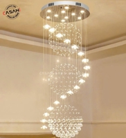 Đèn thông tầng 021PLD – Vũ Khúc Tinh Hoa Pha Lê gồm 157 dây pha lê, 22 đèn thả hoa pha lê G4, 17 đèn dimmer COB D40 3 màu có điều khiển xa 2.4G, mâm tròn inox gương trắng cao cấp, KT(mm): D1000 x H3000