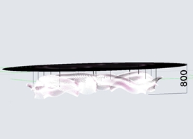 Đèn dải mây pha lê đơn TH542.2, không gồm led dây, đầy đủ phụ kiện treo đèn. KT(mm): L2000*W450