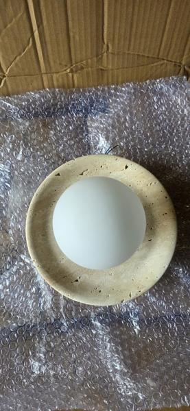 Đèn tường đĩa sứ, chao thủy tinh 540TU, KT(mm): D200