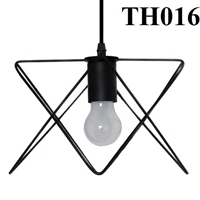 Đèn thả hai tam giác đan chéo thân đen, đui E27x1(chưa bóng)_TH016 Kích thước: 200x200x200mm