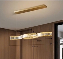 Đèn thả  gồm 2 dải pha lê 800x40x74, dây điều chỉnh KT(mm): 1200x40x74