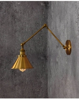 Đèn tường thân gập TU206 mạ đồng, chao 068.2 mạ đồng D260mm