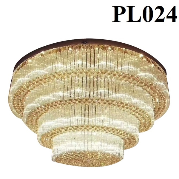 Đèn chùm pha lê thả thông minh PL024 gồm 3 tầng thanh phale tròn xoắn thẳng màu trắng, mâm inox gương trắng hình tròn, KT(mm): D800 x H510
