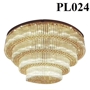 Đèn chùm pha lê thả thông minh PL024 gồm 3 tầng thanh phale tròn xoắn thẳng màu trắng, mâm inox gương trắng hình tròn, KT(mm): D800 x H510
