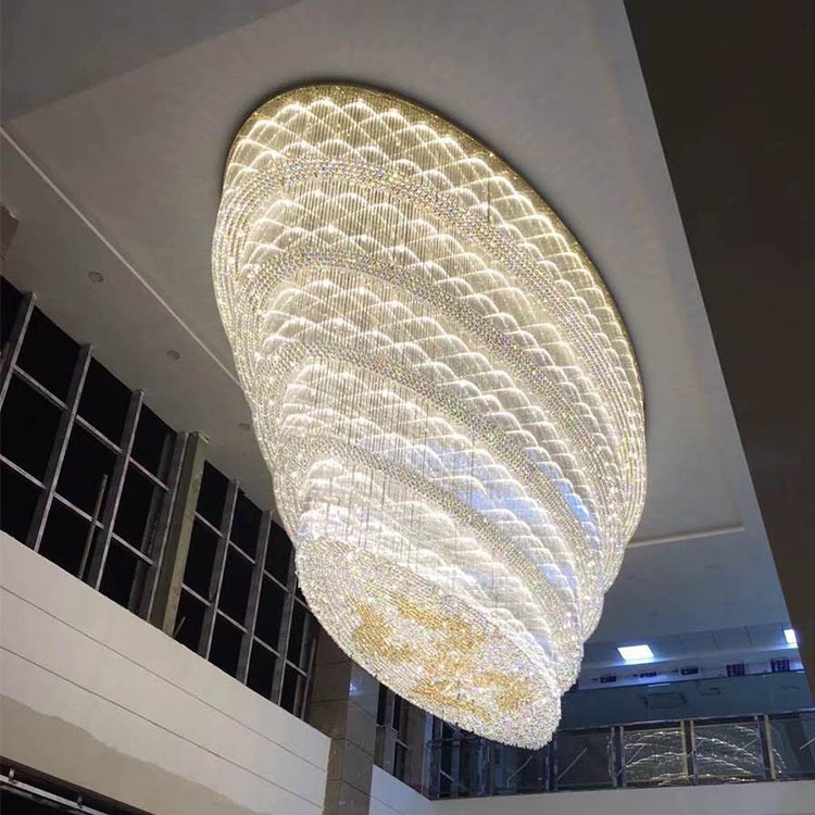 Hình ảnh tham khảo của các loại đèn thanh ống và hạt pha lê thông tầng và đại sảnh