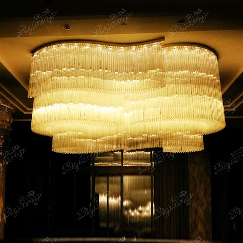 Hình ảnh tham khảo của các loại đèn thanh ống và hạt pha lê thông tầng và đại sảnh