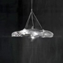 Đèn thả đơn PL090 sứa thủy tinh trắng trong D200mm. KT(mm): D200 x H1500