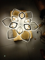 Đèn led mâm DM006/6 +6 lá to nhỏ, viền pha lê cánh