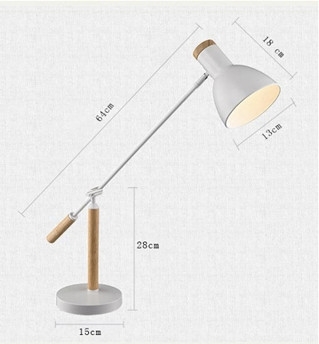 Đèn bàn đọc sách BA003,  sắt sơn tĩnh điện trắng, KT(mm): Chao D130