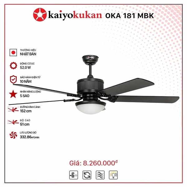 Quạt trần Oka - 181 - MBK