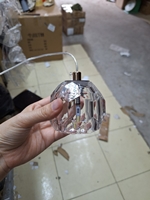 Đèn thả đơn pha lê TH310, dây dài 1m, đã gồm bóng G4 công suất 1.5w, 3000k, đế đơn bạc, KT(mm): D80 x H62