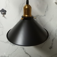 Thả đơn chao đĩa sâu đen, chụp sắt mạ đồng, E27x01, mã TH068, KT (mm): D260