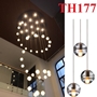 Bộ đèn chùm bocci TH177, mâm inox gương trắng D1000, gồm 45 quả, dây max 10,5m