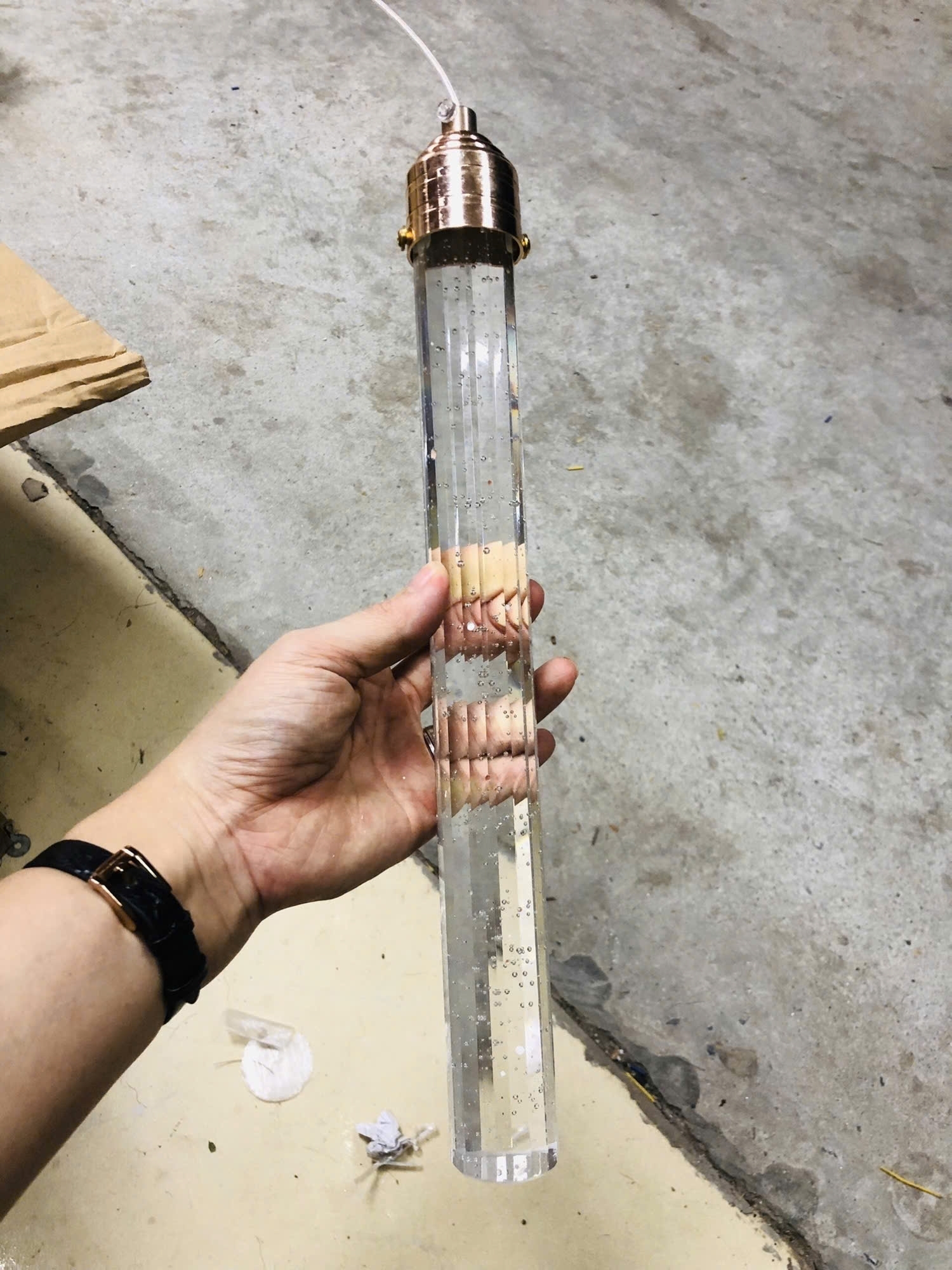 Bộ đèn chùm TH474 có hoa, mâm tròn inox gương trắng, 45 đèn thả xoắn ốc tích hợp led , KT(mm): D1000 x H3000