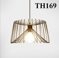Đèn thả rọ sắt thân đen, đui E27x1(chưa bóng)_TH169 Kích thước: 400mm