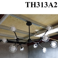 Đèn chùm thả TH313A2 thân đen, 12 bóng G9 (chưa bóng), chao D100mm 2 lớp trắng đục + trắng trong, KT(mm):